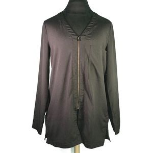 RO&DE Black Long Sleeve Zip Front Tunic Blouse - Medium